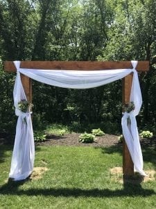 Arbor with Drape Decorations - Country Lane Lodge
