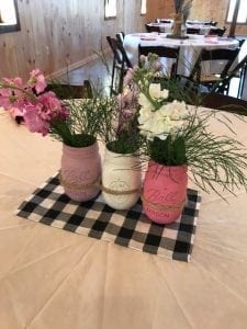 Mason Jars - Table Decorations at Country Lane Lodge